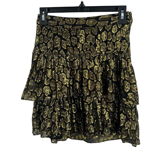 ALC Tiered Skirt with Gold Metallic New Size 2 - Picture 2 of 6